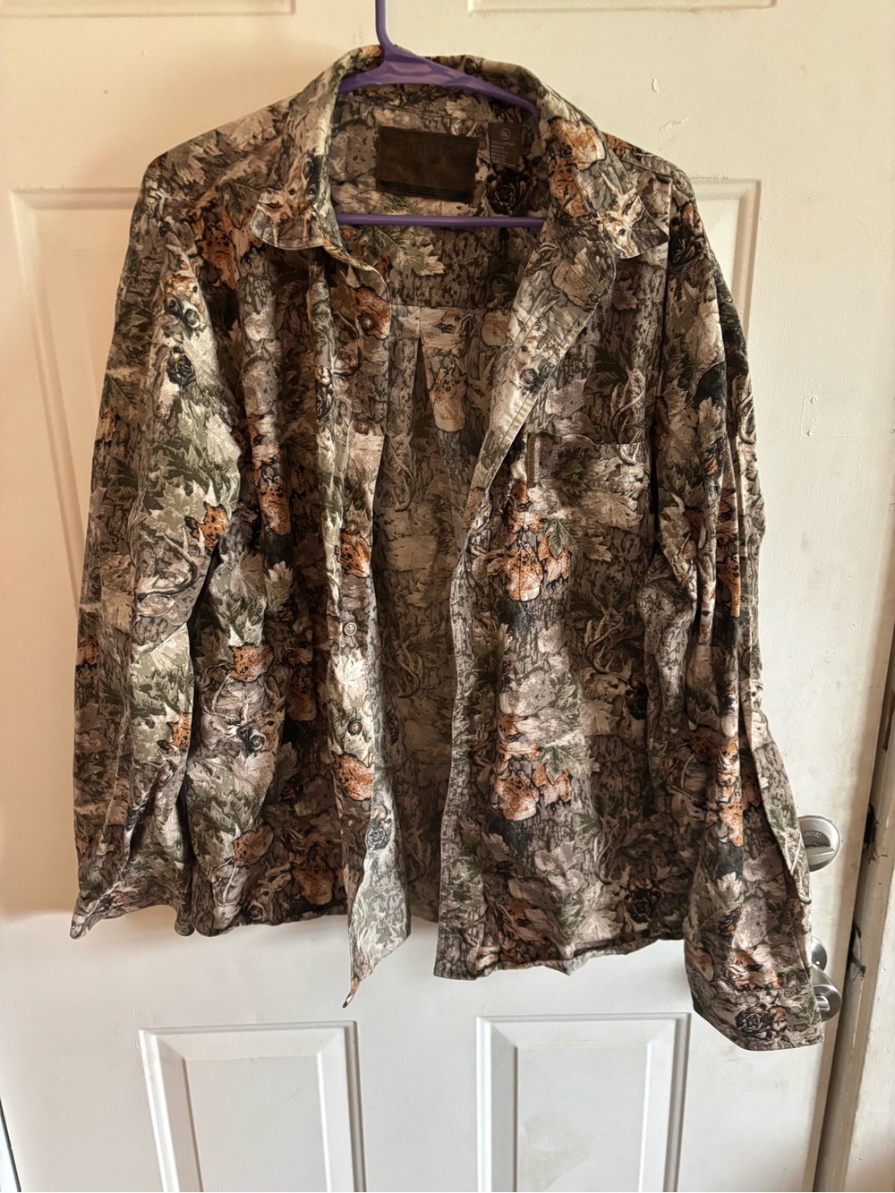 Vintage Cammo Button-Up Shirt in Green, Brown & Cream